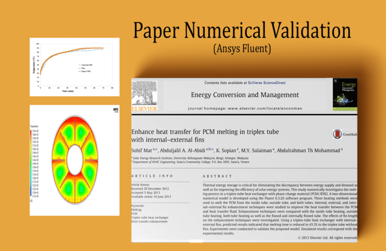 PCM in Triplex Tube Internal-External Fin, Paper Validation - MR CFD