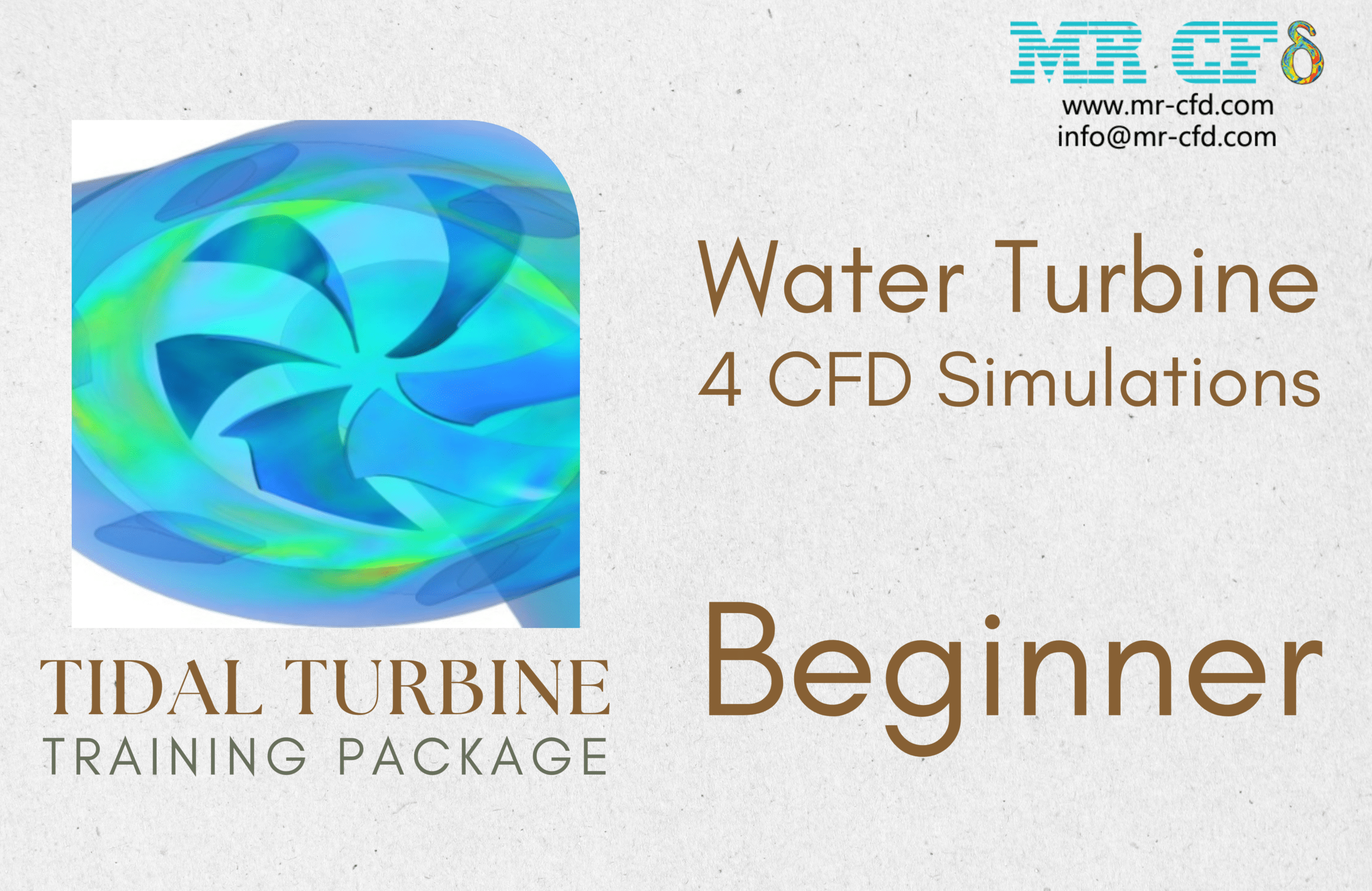 Water Turbine (Tidal Turbine): ANSYS Fluent Training Package, 4 Beginner CFD Simulations