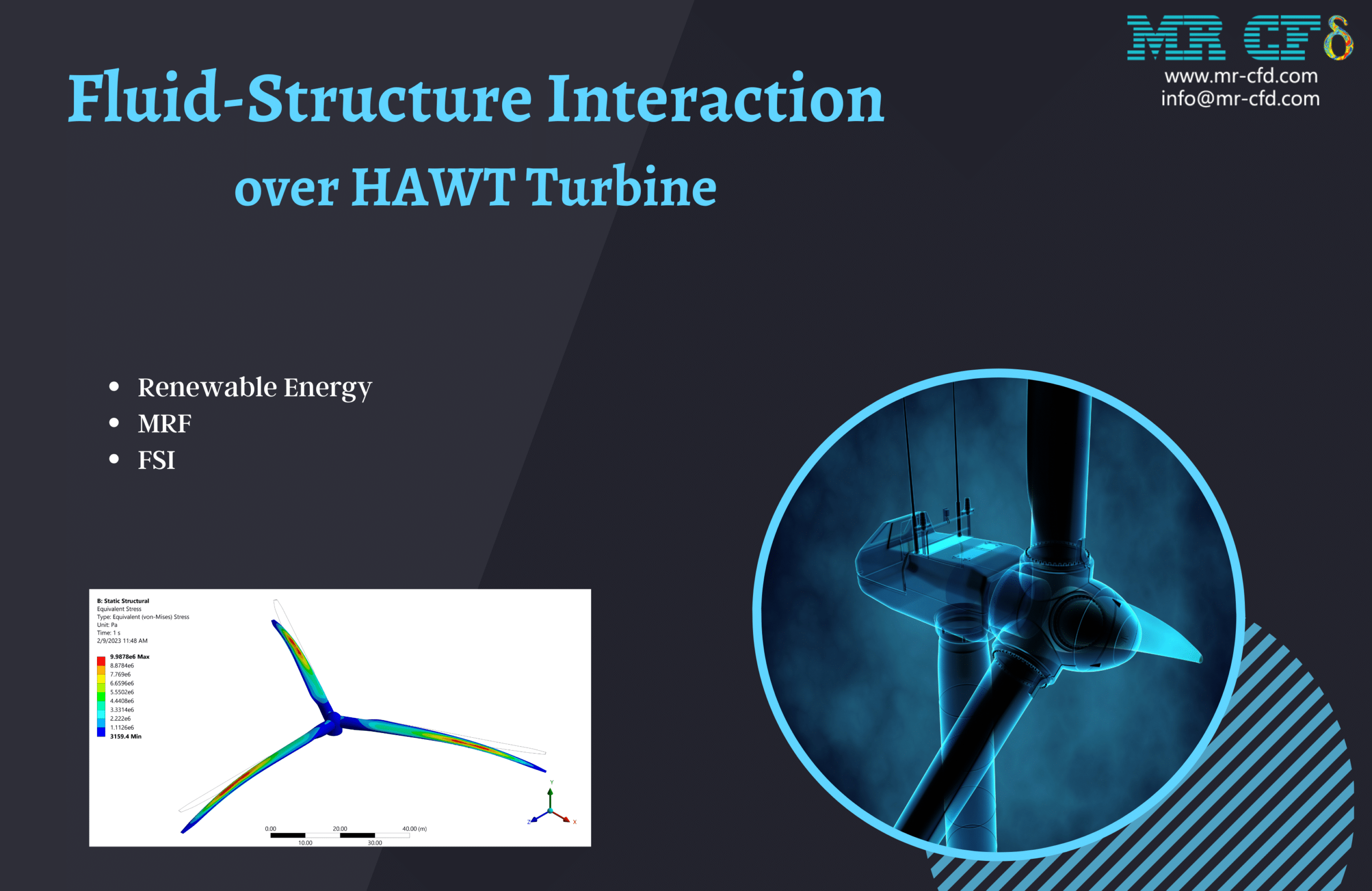 Fluid-Structure Interaction over HAWT Turbine Vibration (one-way)