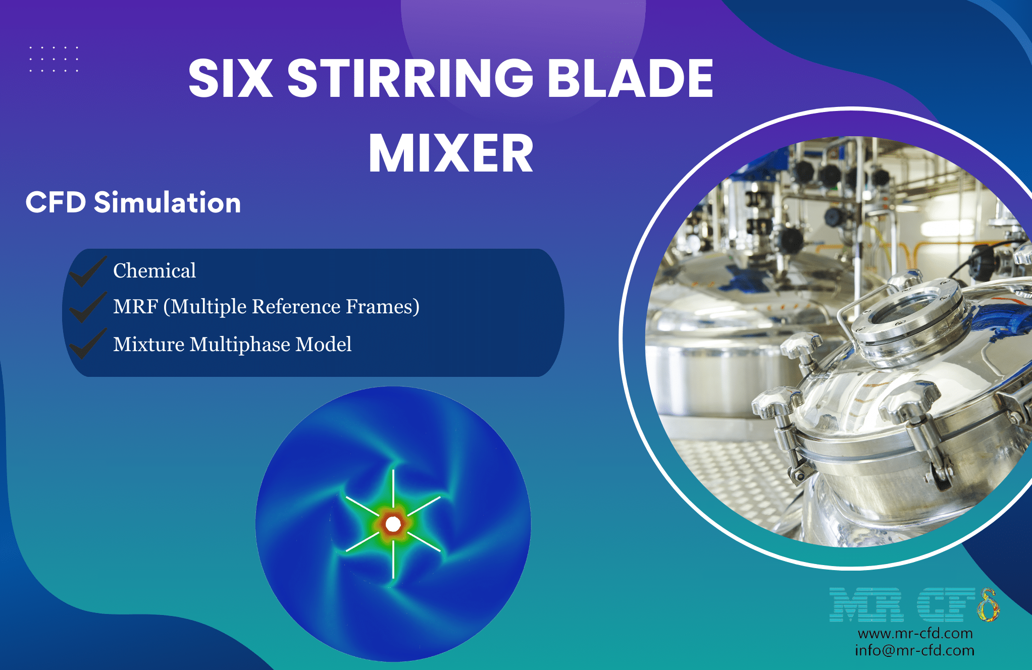 Six Blade Stirring Mixer CFD Simulation, ANSYS Fluent Training