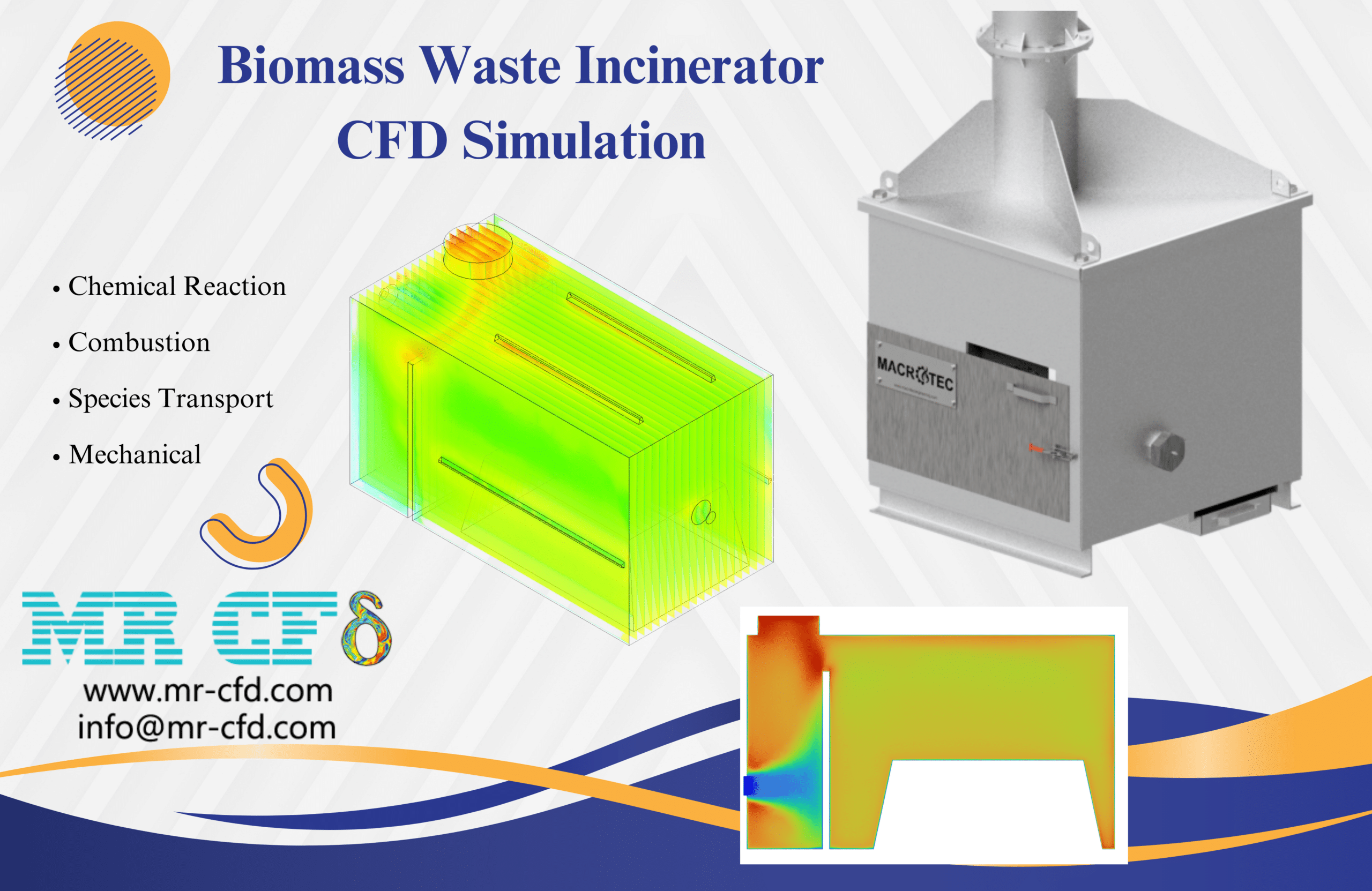 Biomass Waste Incinerator CFD Simulation