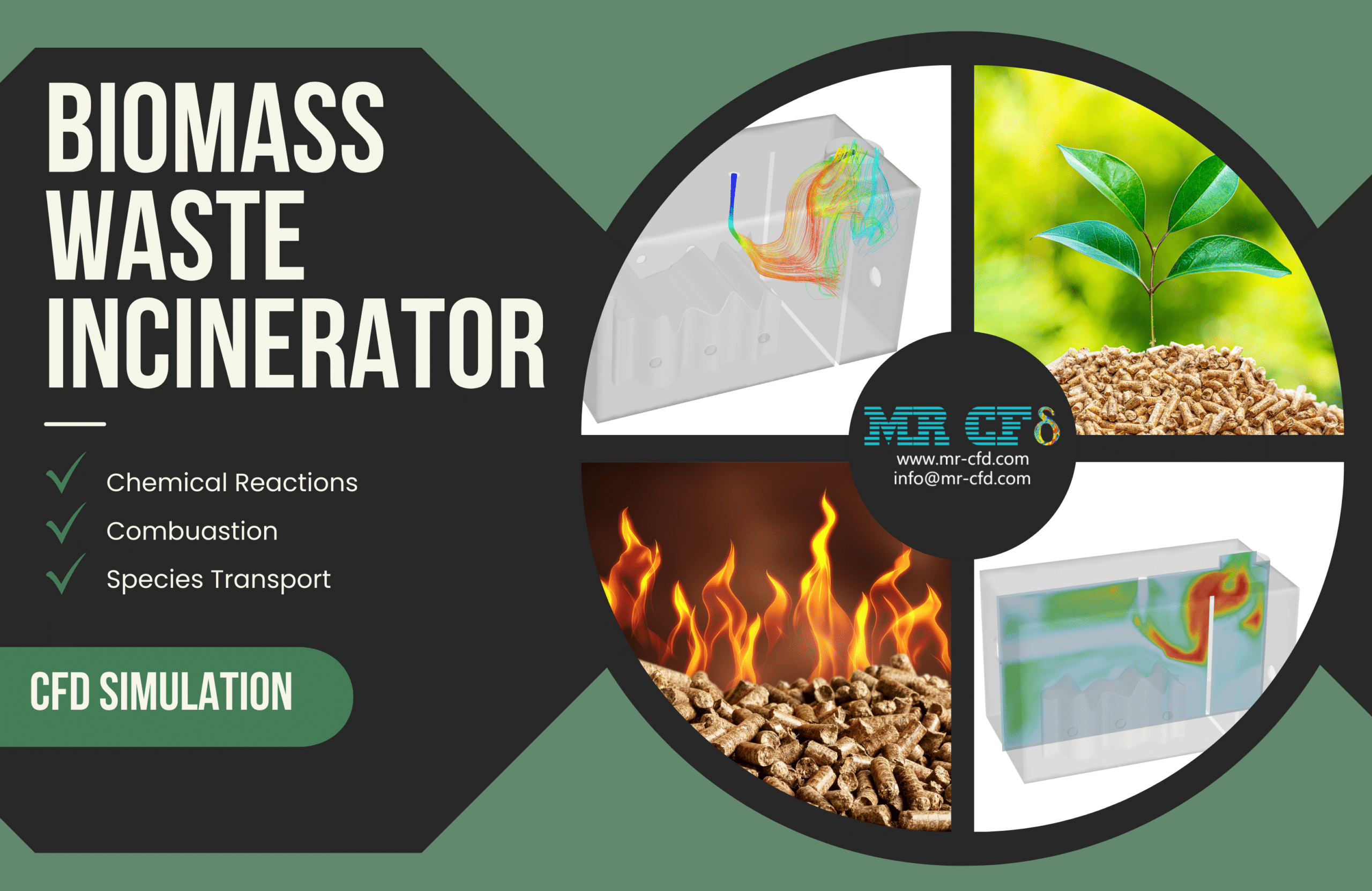 Biomass Waste Incinerator CFD Simulation