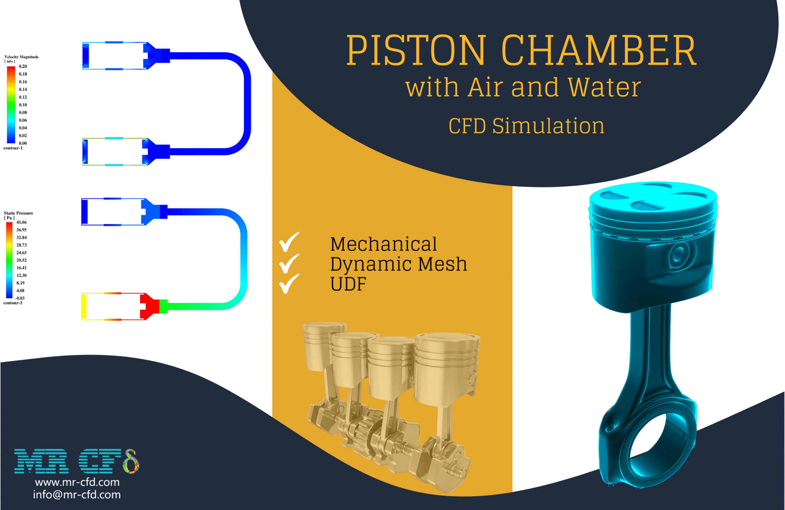 Piston Chamber with Air and Water CFD Simulation