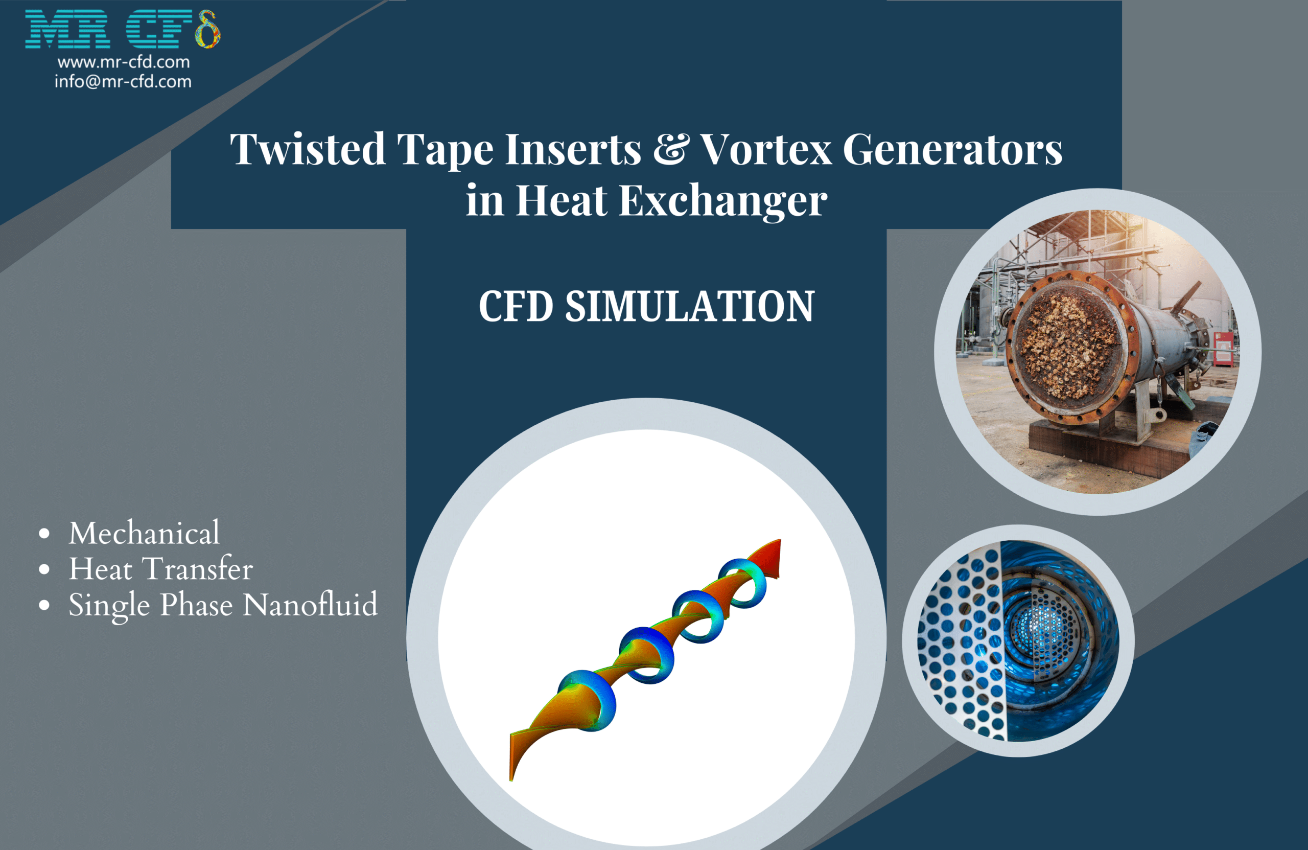 Twisted Tape Inserts and Vortex Generators in Heat Exchanger CFD Simulation