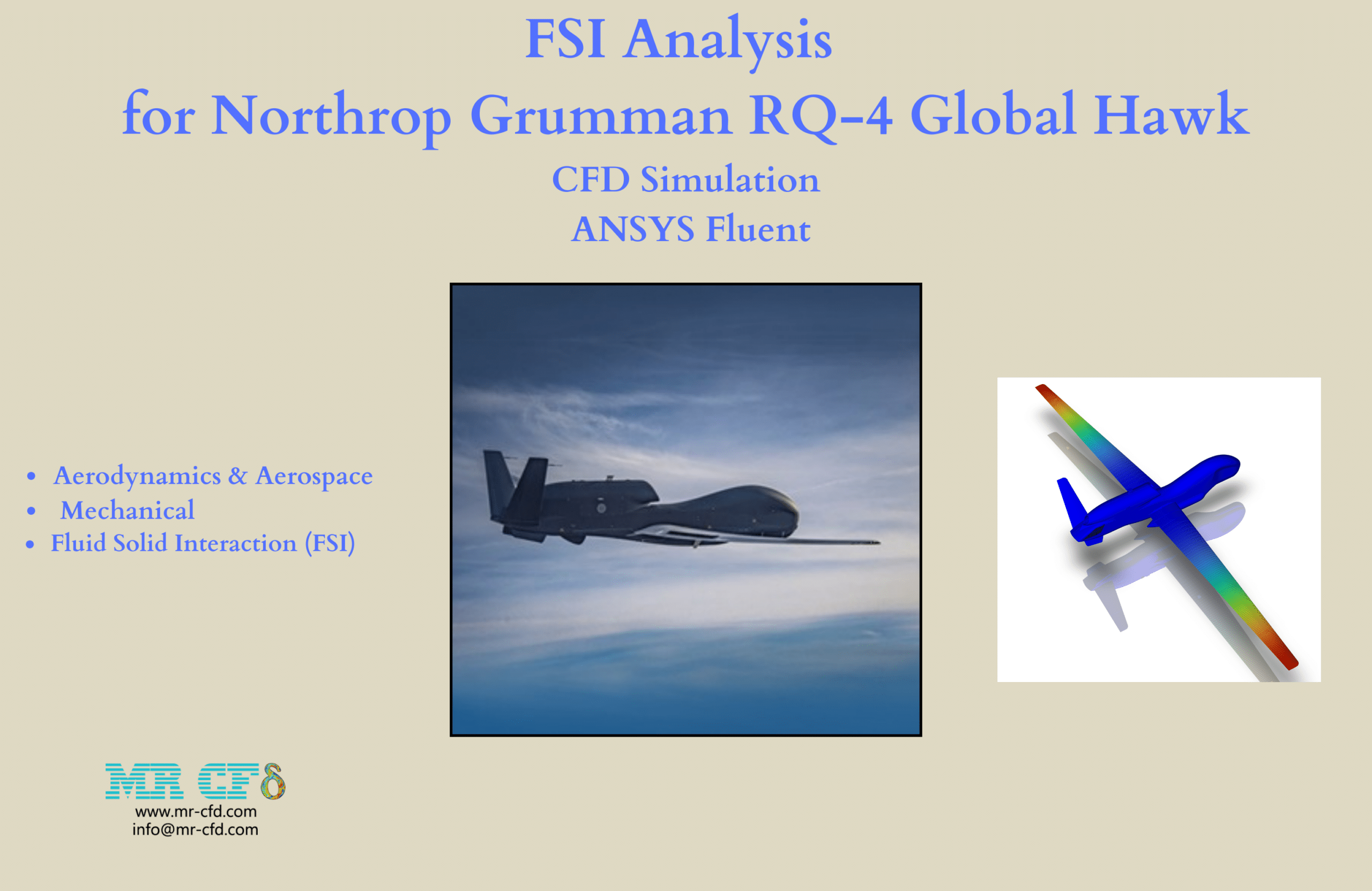 FSI Analysis for Northrop Grumman RQ-4 Global Hawk, ANSYS Fluent