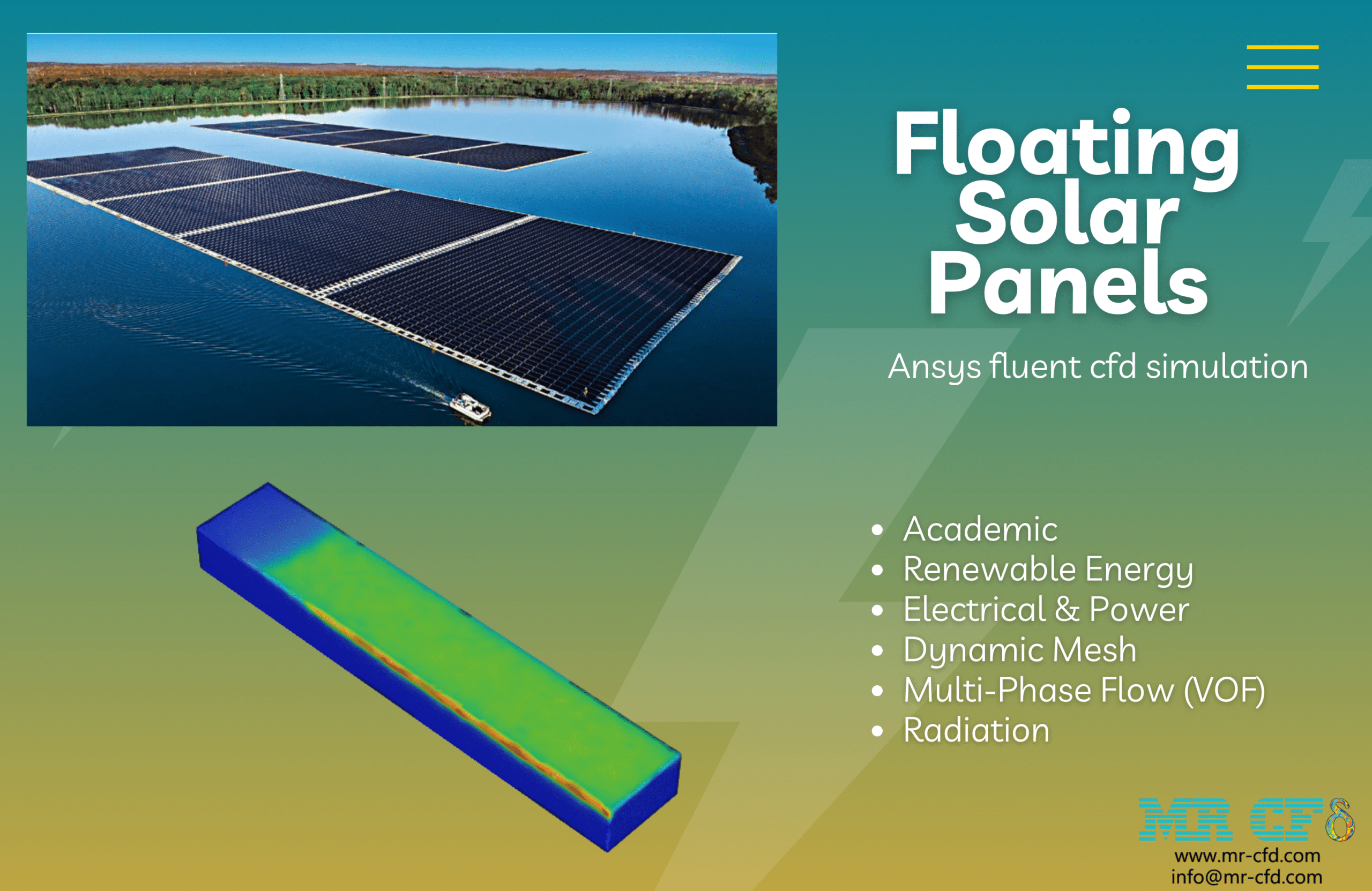 Floating Solar Panel CFD Simulation, ANSYS Fluent Tutorial