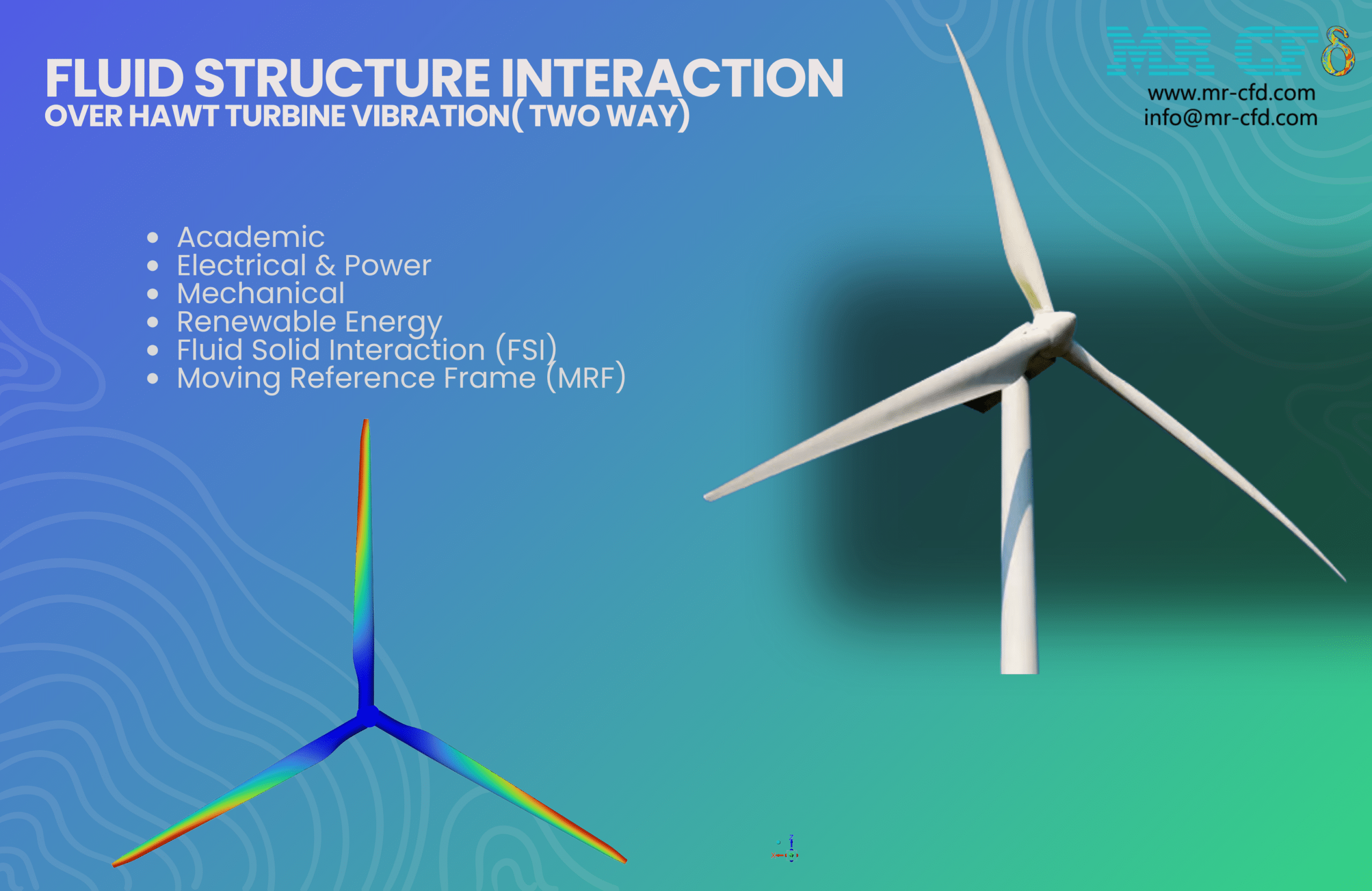 Fluid-Structure Interaction over HAWT Turbine Vibration (two-way)