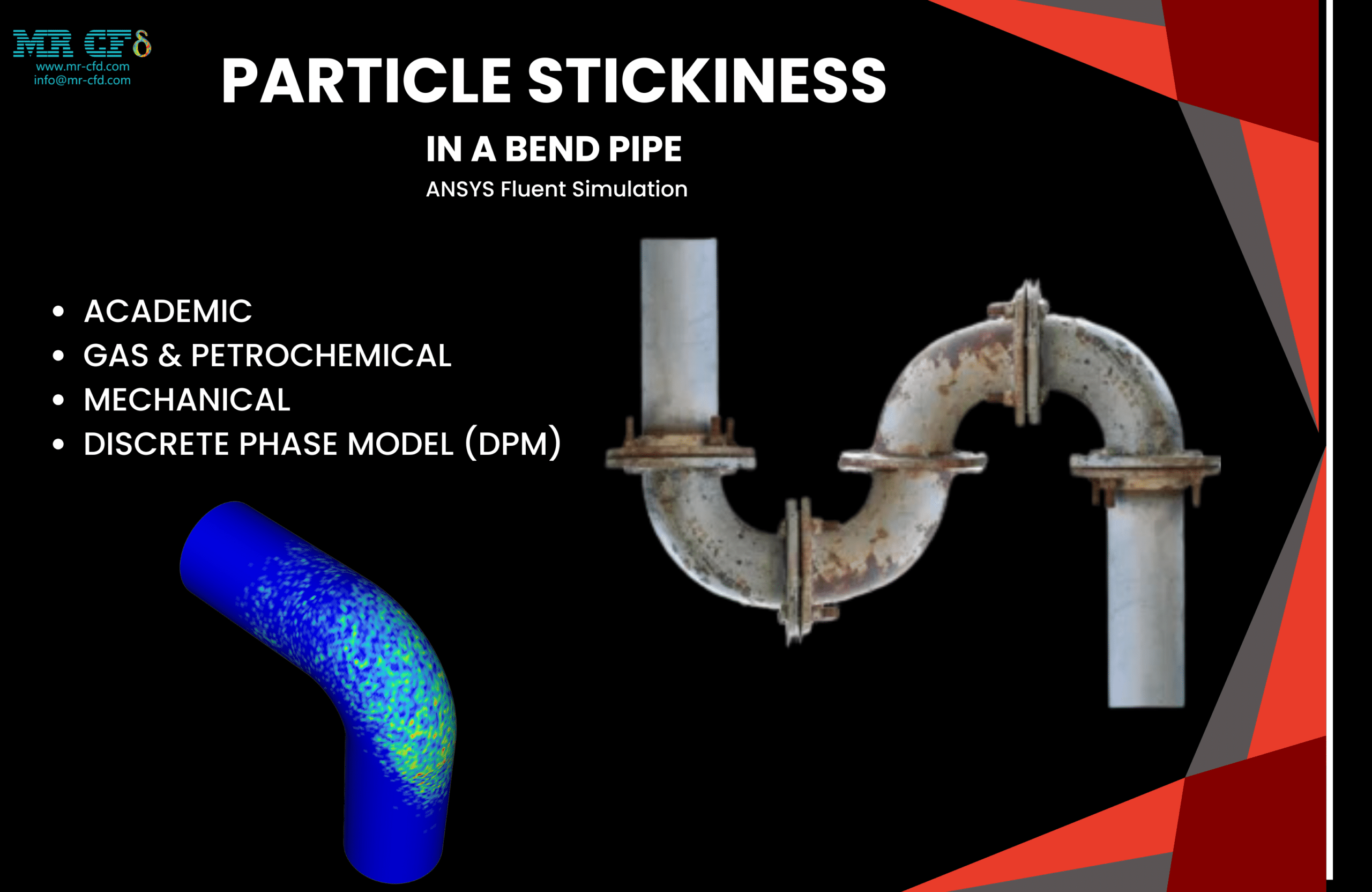 Particle Stickiness in a Bend Pipe CFD Simulation