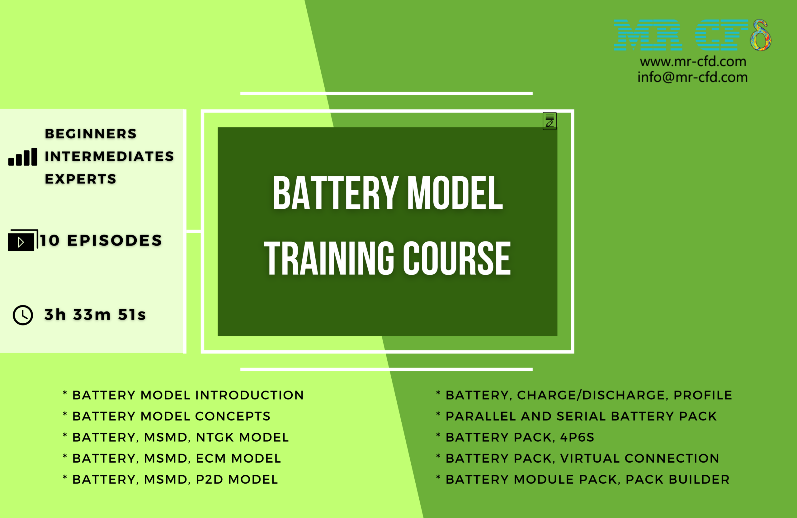 Battery Model Training Course, ANSYS Fluent