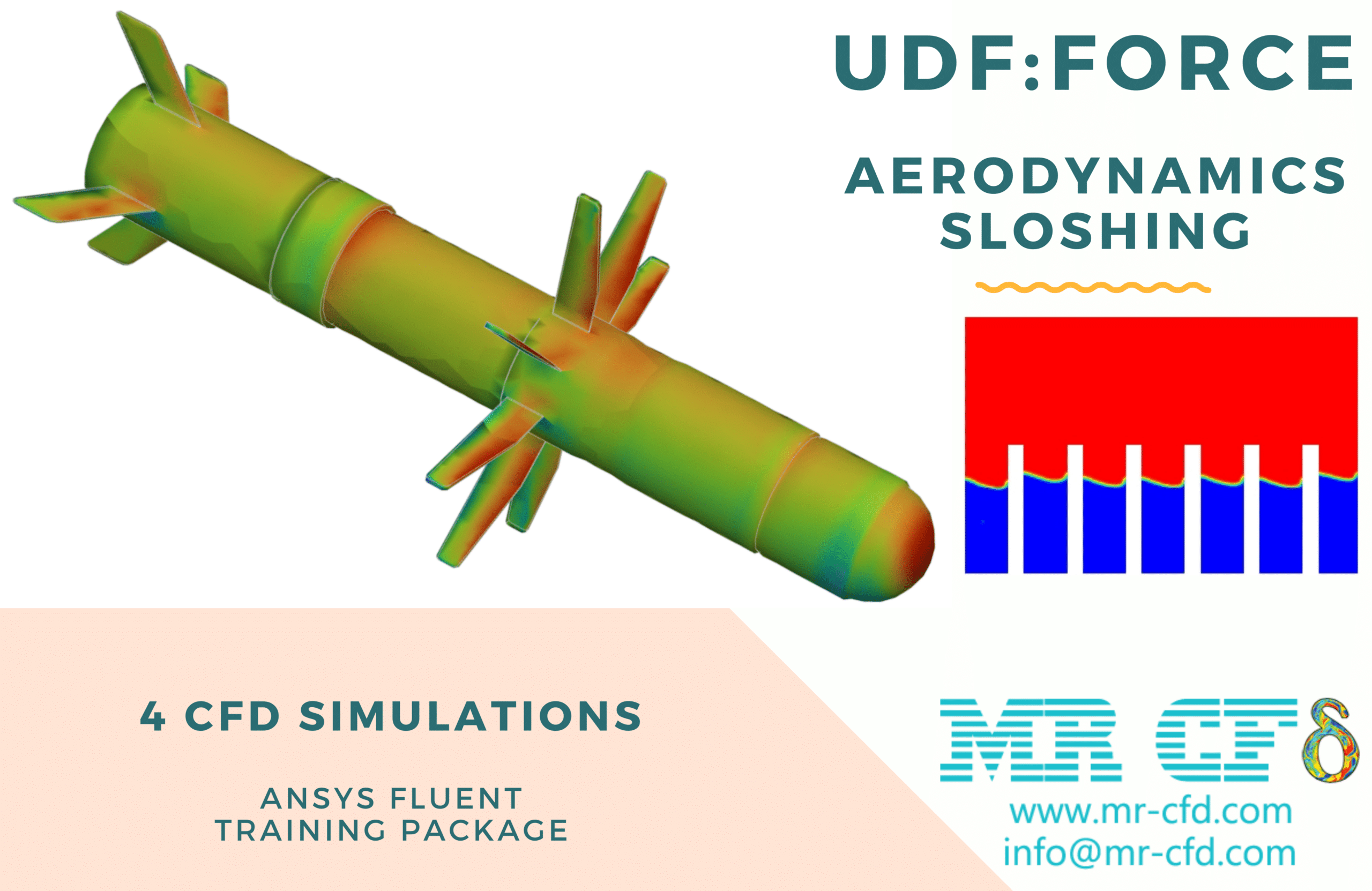 UDF Application for Sloshing and Aerodynamics Forces by ANSYS Fluent: Training Package, 4 CFD Simulations